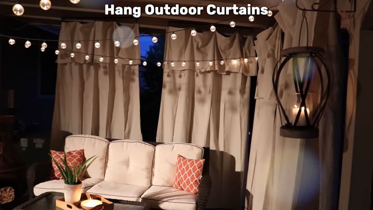 hang outdoor curtains