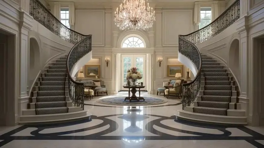 bill belichick house in hingham entryway and foyer