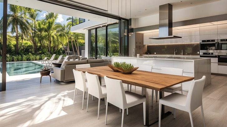 sean hannity house in palm beach kitchen and dining area modern amenities and design coherence