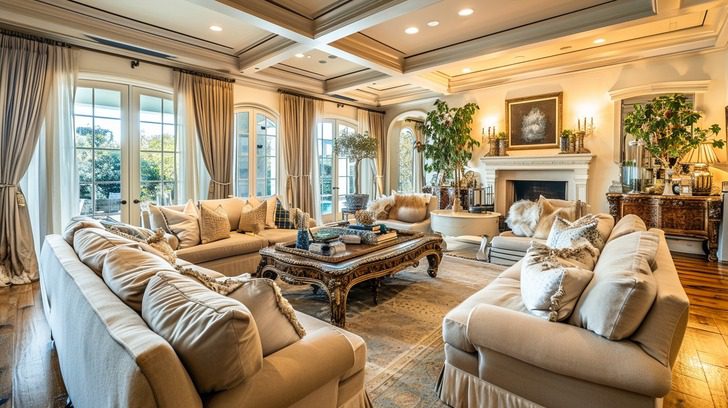 adele house in beverly hills living rooms