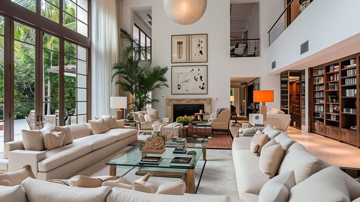 christian slater house in miami living areas