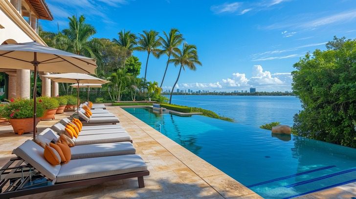 gloria estefan house in miami the pool area