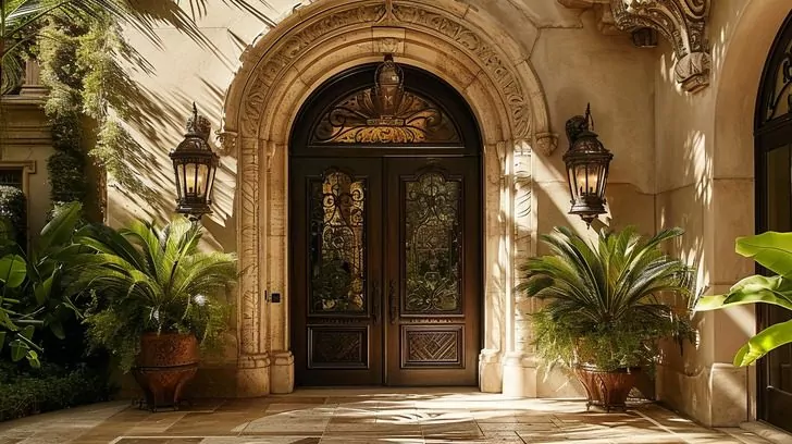jay leno house in beverly hills grand entrance