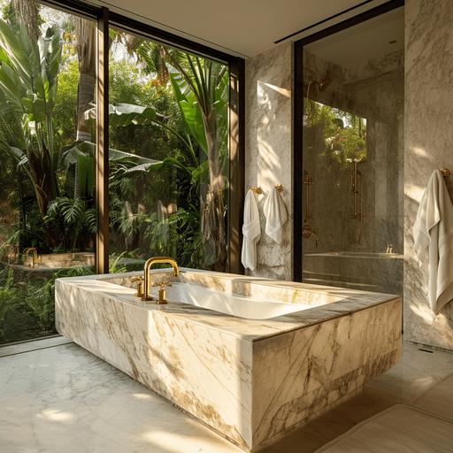 jennifer aniston house in beverly hills bathroom luxury description of the marble bathtub and garden view