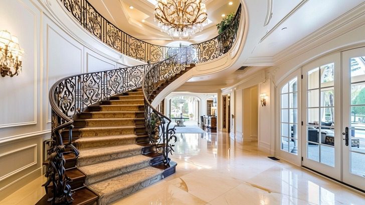 lizzo house in beverly hills entrance and foyer