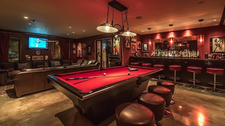 nicolas cage house former in beverly hills game room