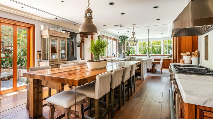 nicolas cage house former in beverly hills kitchen and dining area