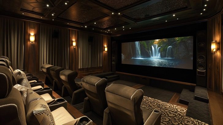 pamela andersons house in malibu ahome theater