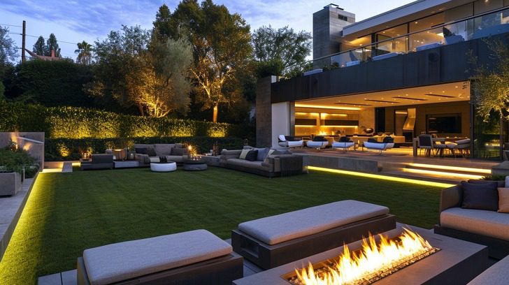 ricky martin house in miami the outdoor fireplaces