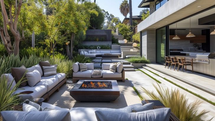 charlie sheens house in malibu outdoor living area
