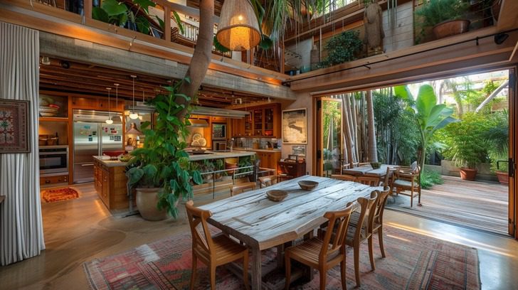 robert downey jrs house in malibu dining and kitchen