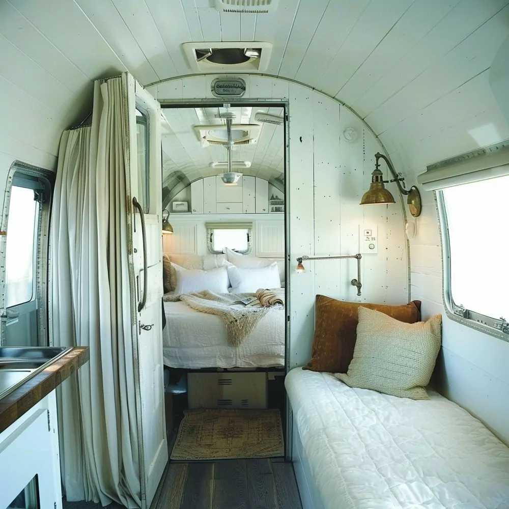 choose sliding doors or curtains in small camper 01