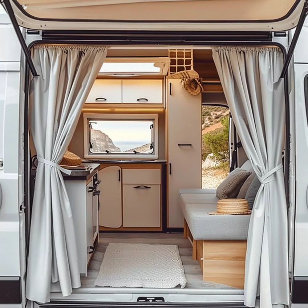 choose sliding doors or curtains in small camper 03