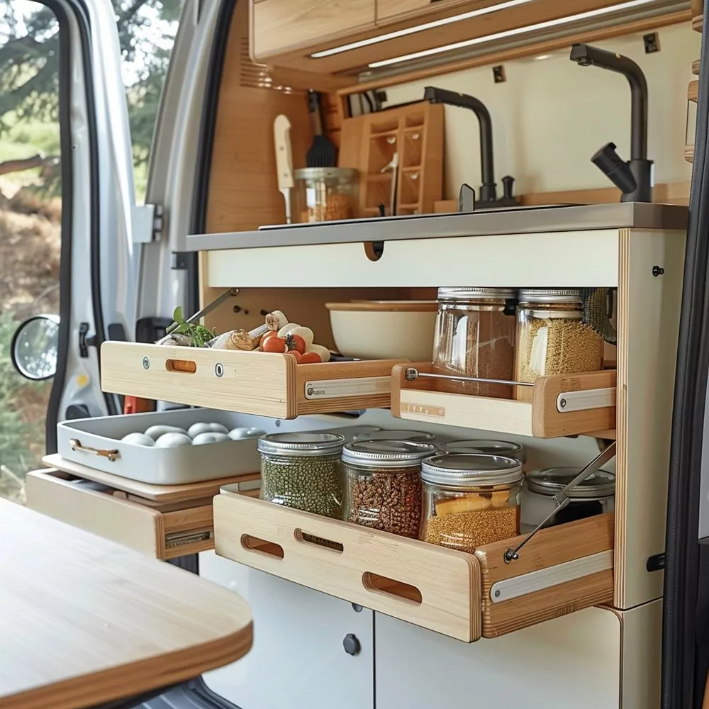 design a smart kitchen space in small camper 03