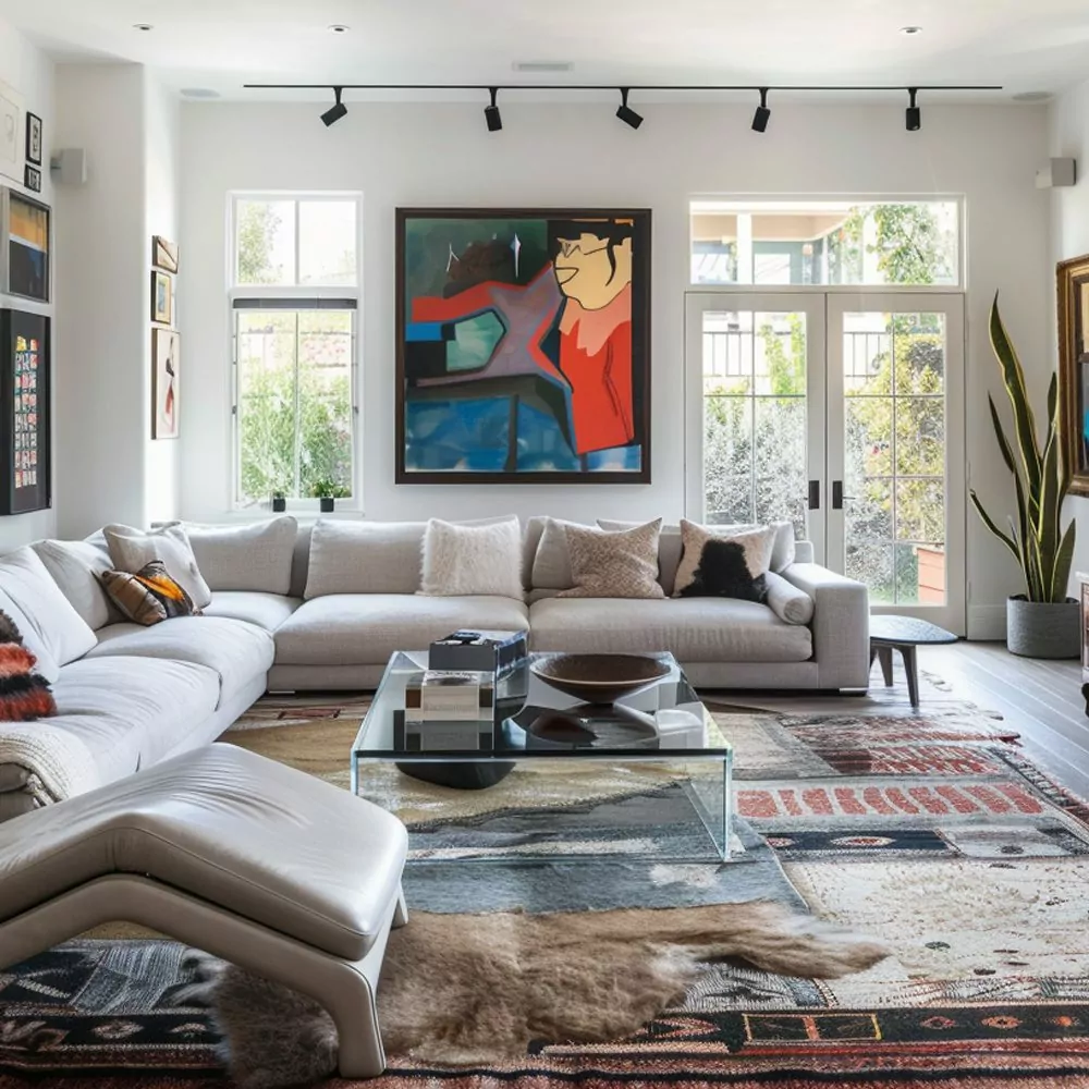 elegant furnishings and art in ryan reynolds' home