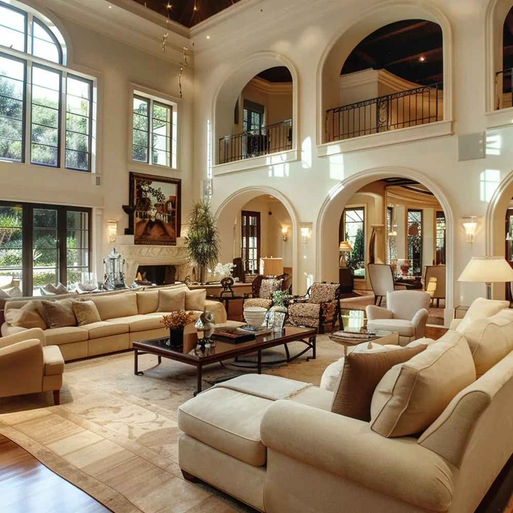 elegant living spaces in adam sandler's pacific palisades home