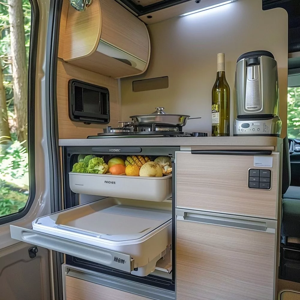 install space saving appliances in small camper 02