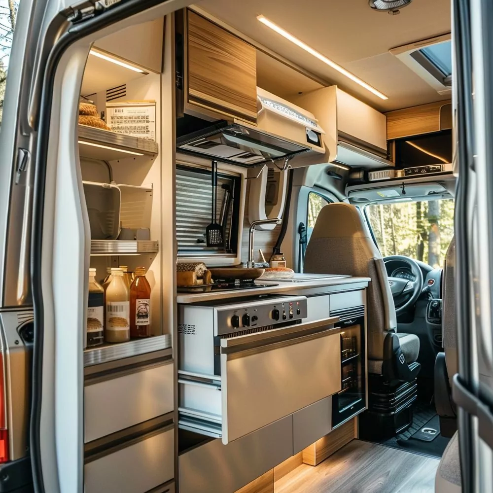 install space saving appliances in small camper 04