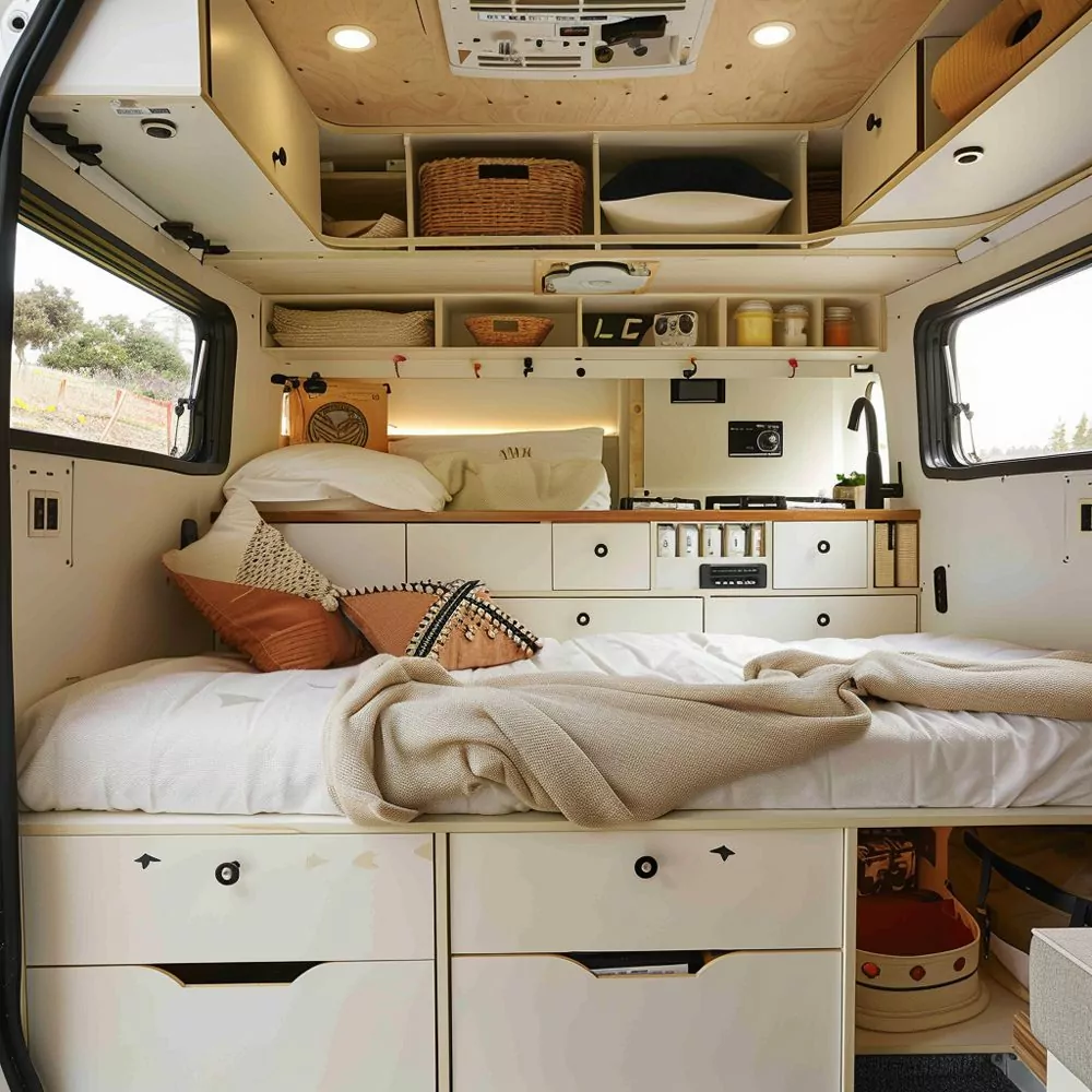 optimize every inch with clever storage in small camper 01