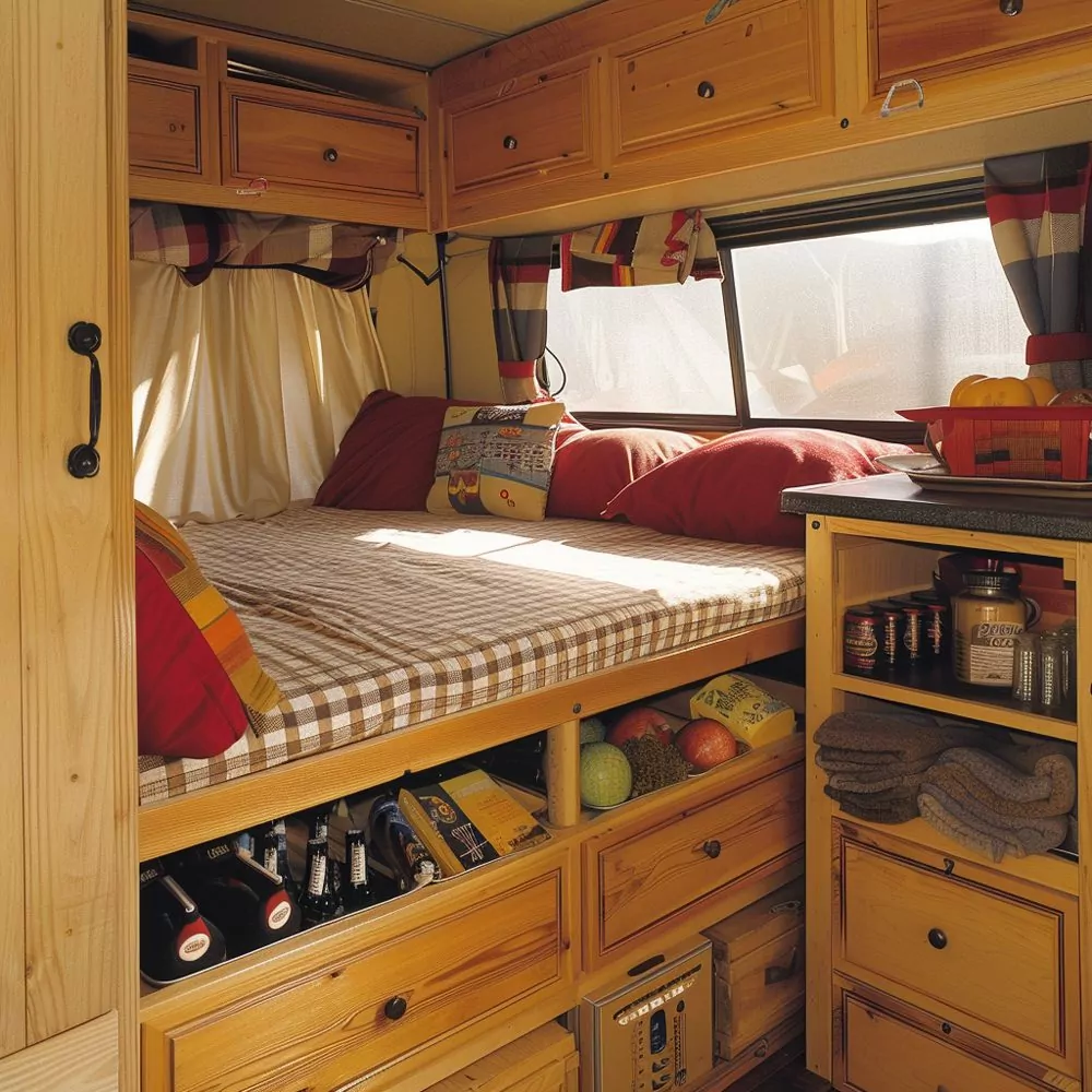 optimize every inch with clever storage in small camper 02