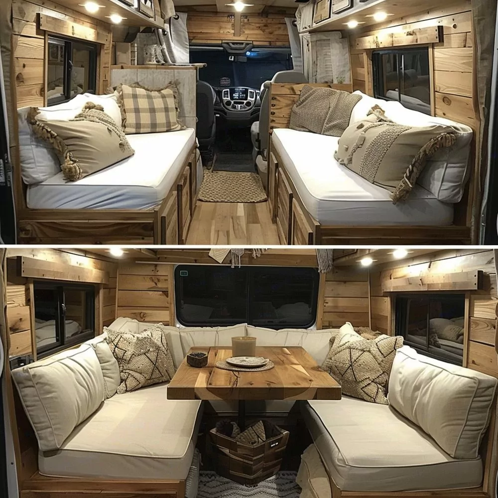 utilize convertible seating areas in small camper 01