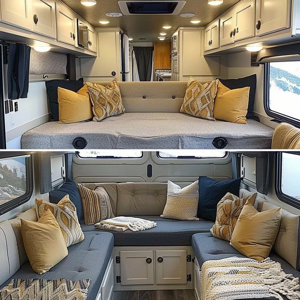 utilize convertible seating areas in small camper 02