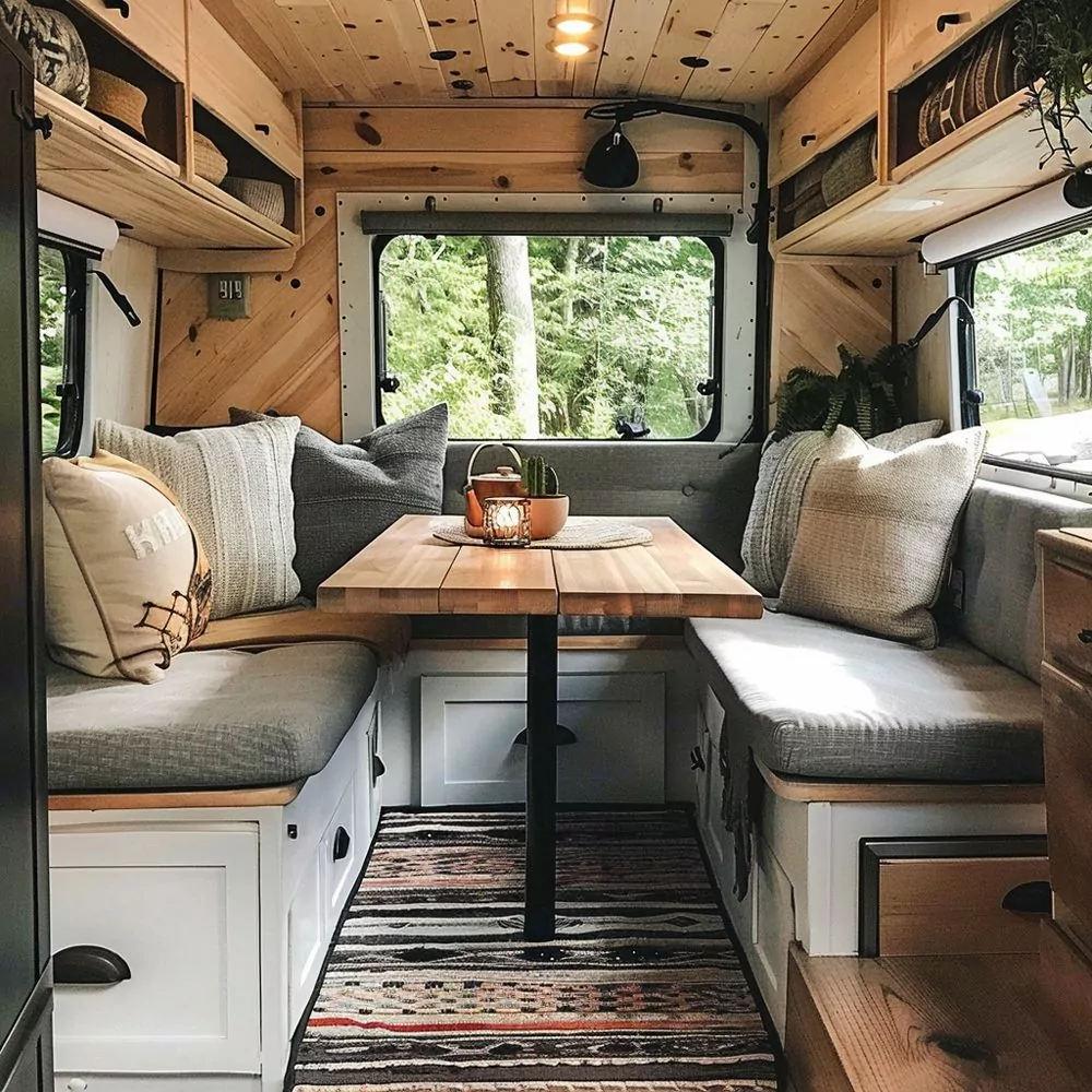 utilize convertible seating areas in small camper 03