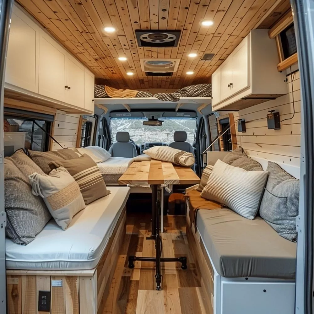 utilize convertible seating areas in small camper 04