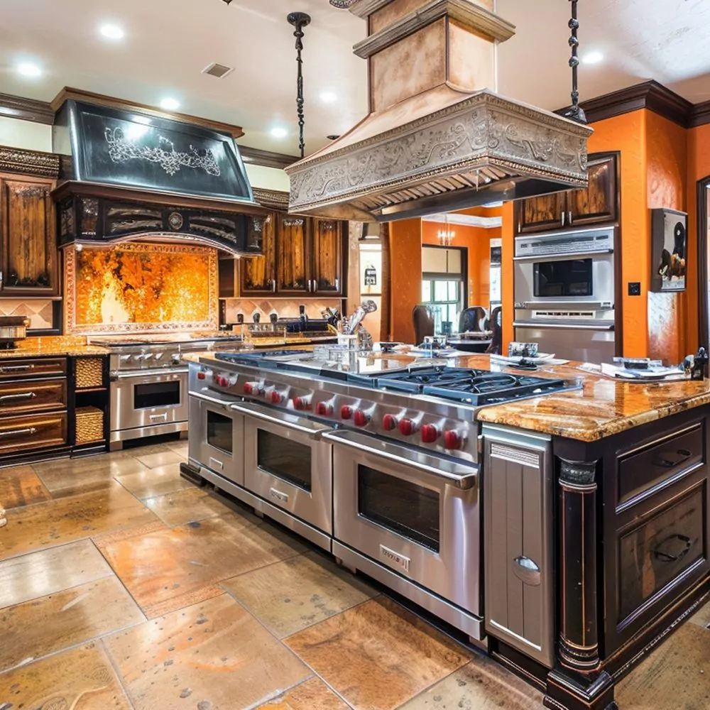gourmet kitchen in kid rock%e2%80%99s whites creek mansion