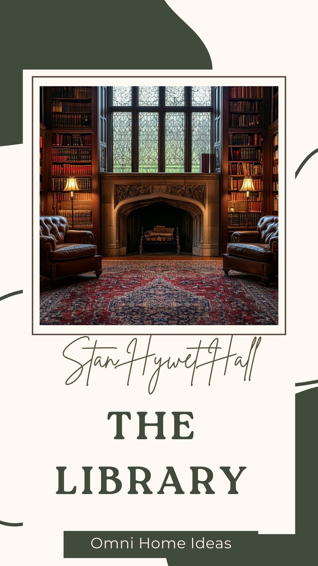 cozy tudor library with rich wood paneling