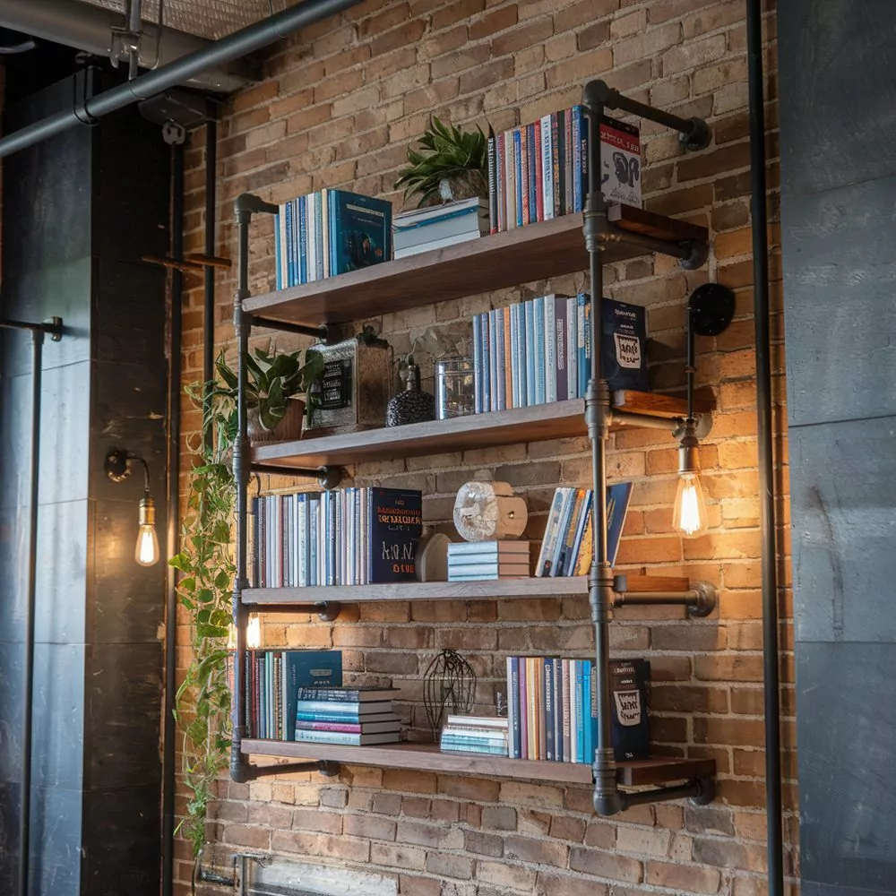 020 industrial pipe bookshelf