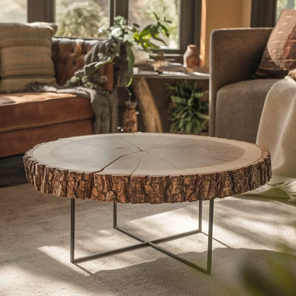 021 log slice coffee table