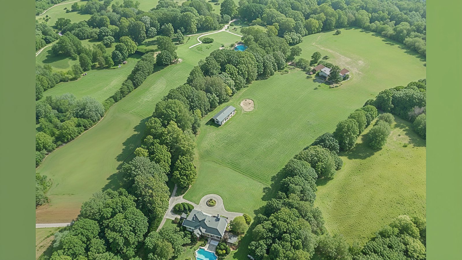 expansive aerial view of goodlettsville estate