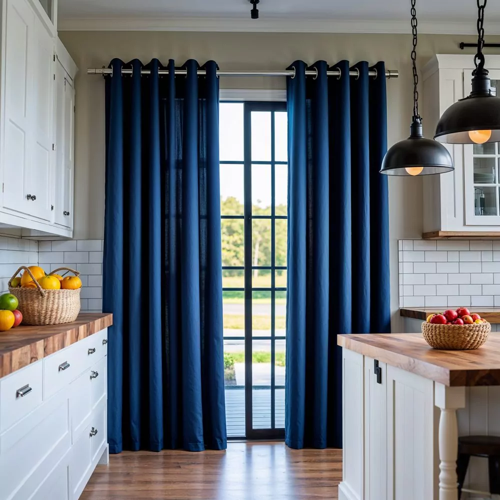 grommet curtains for stylish kitchen sliding doors
