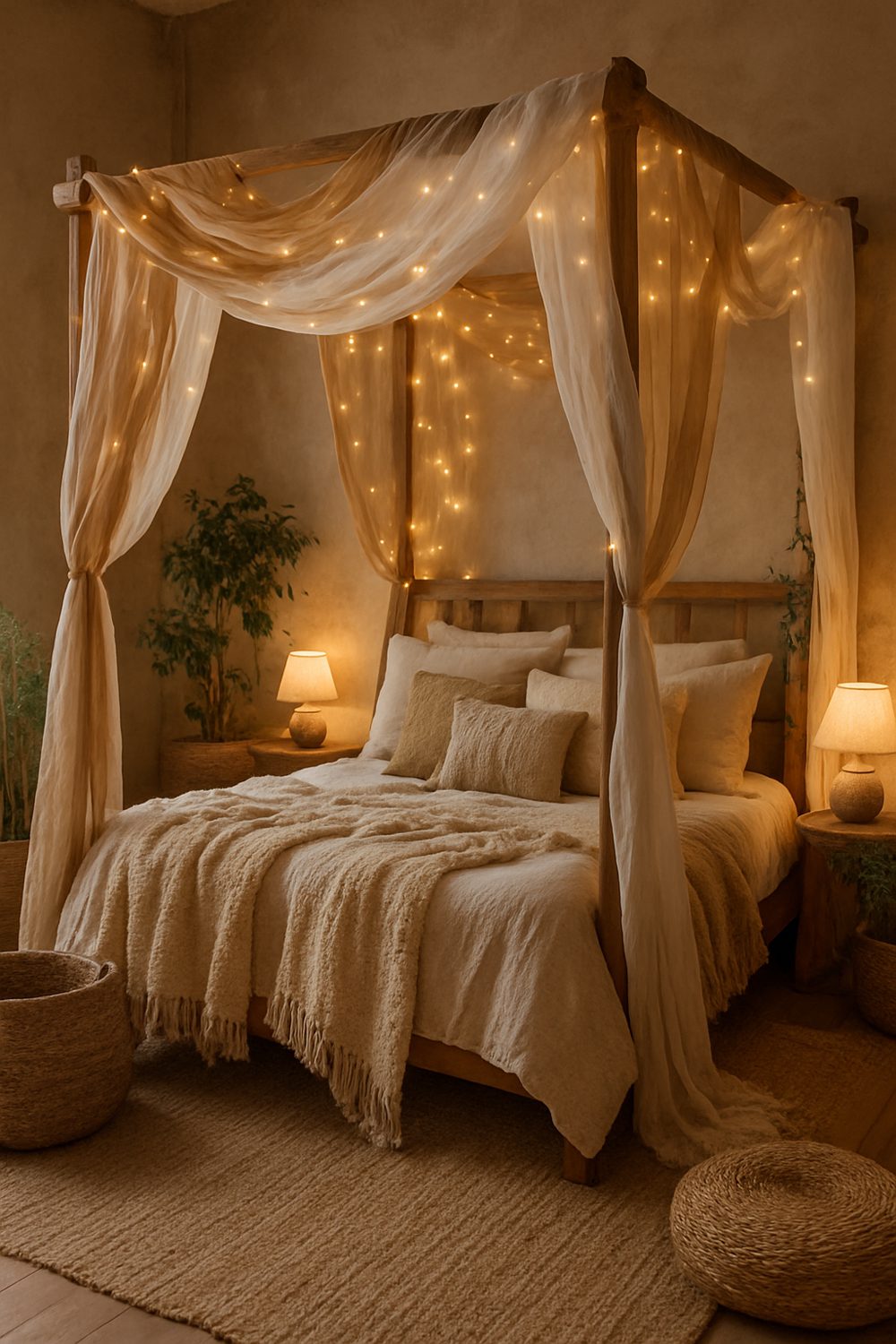 Canopy Bed Fabric Draping Boho Bedroom Inspiration