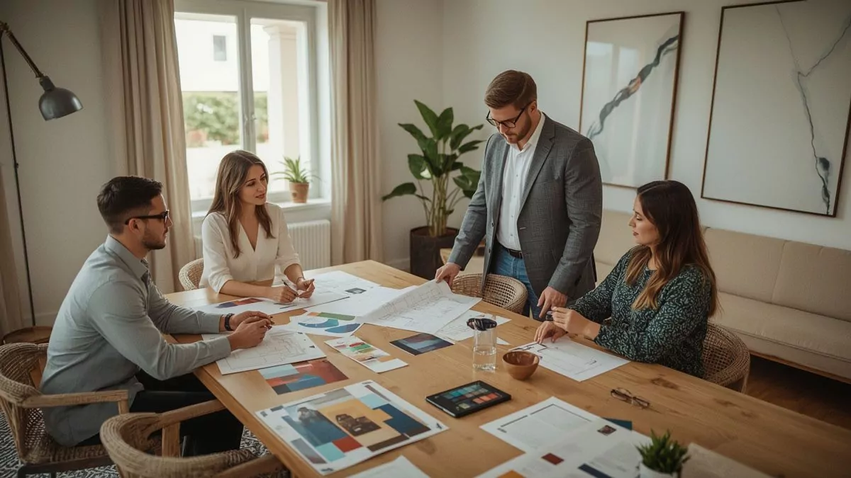 Interior design consultation in progress