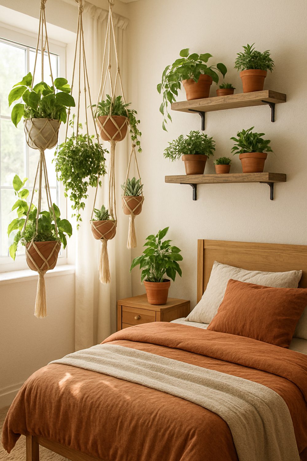 Hanging Plants Greenery Boho Bedroom Decor