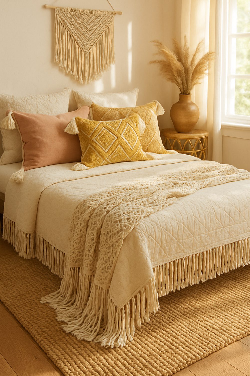 Boho Bedding With Tassels And Fringe Details