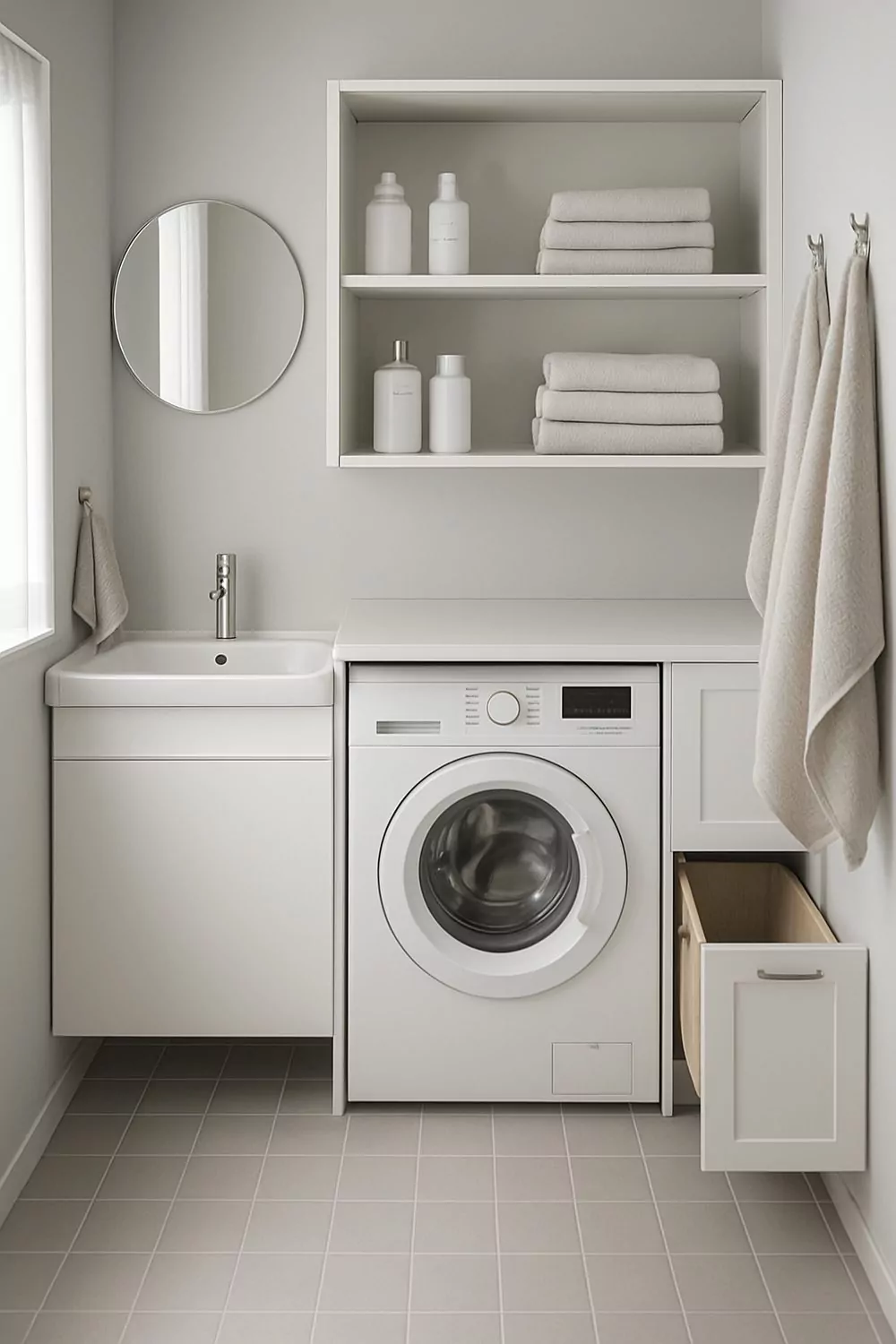 Storage Solutions For Small Bathroom Laundry Combo