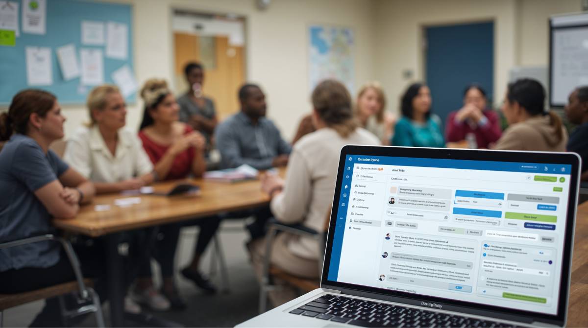 Apartment Manager Communicating With Residents