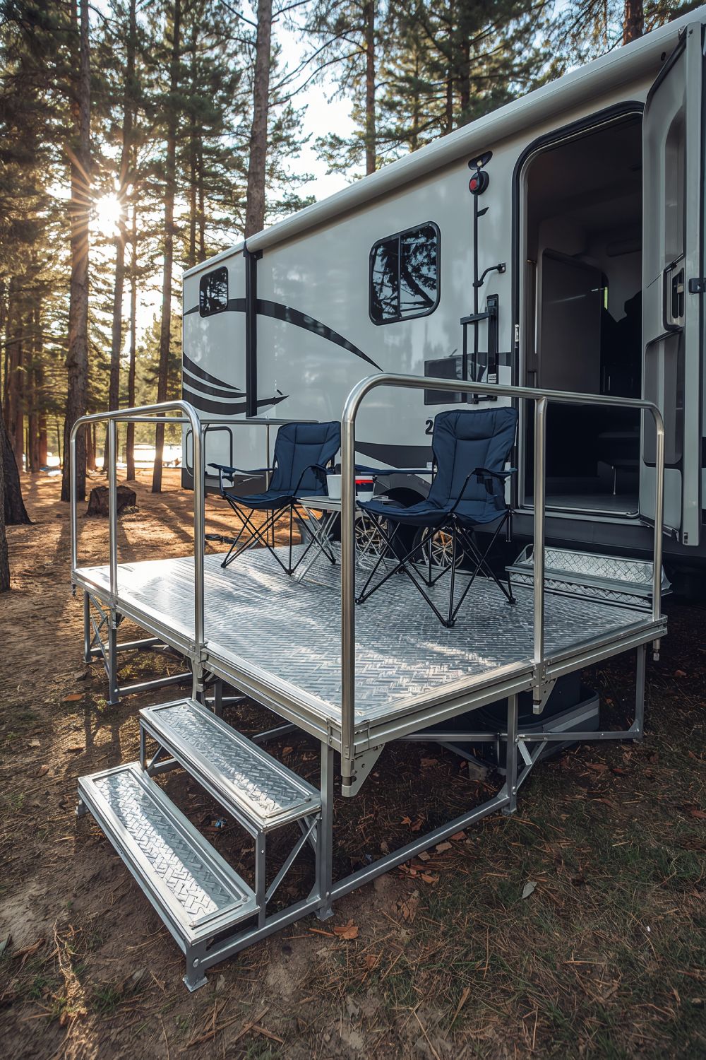 Easy Setup Portable RV Deck System No Tools Required