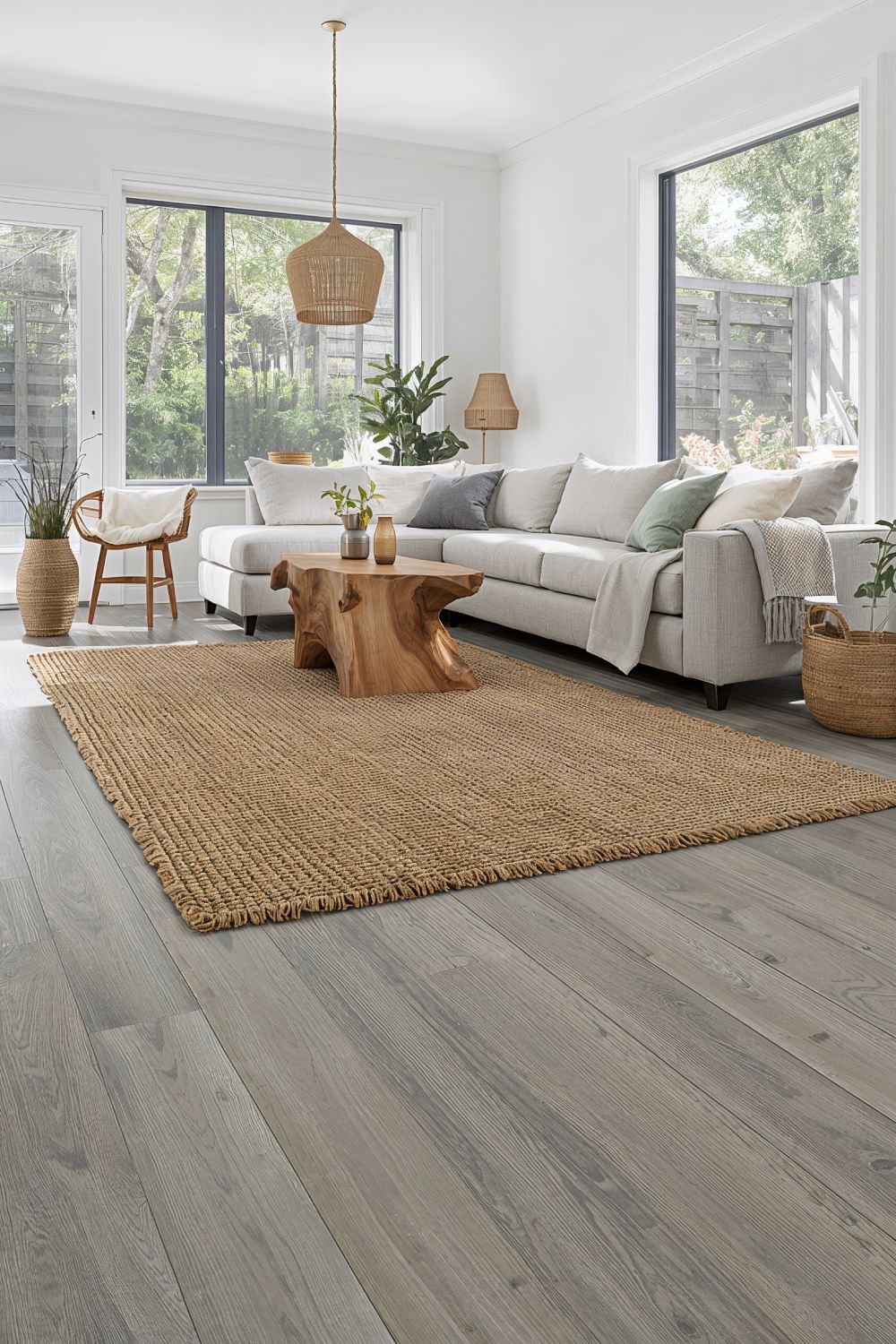 Jute And Natural Fiber Rugs For Cozy Grey Floor Styling