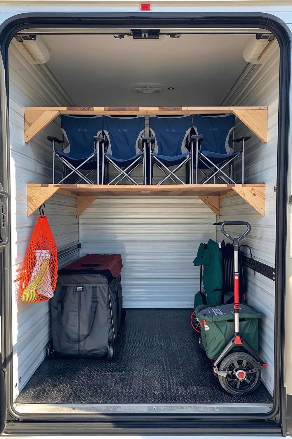 Pass Through Hanging Shelf For Travel Trailers