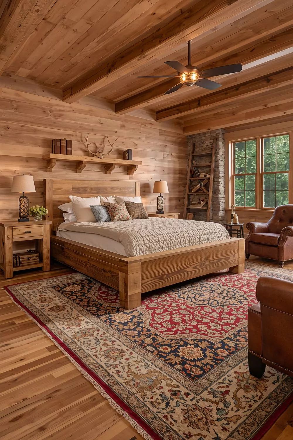 Rustic Wood Men's Bedroom With Natural Masculine Elements