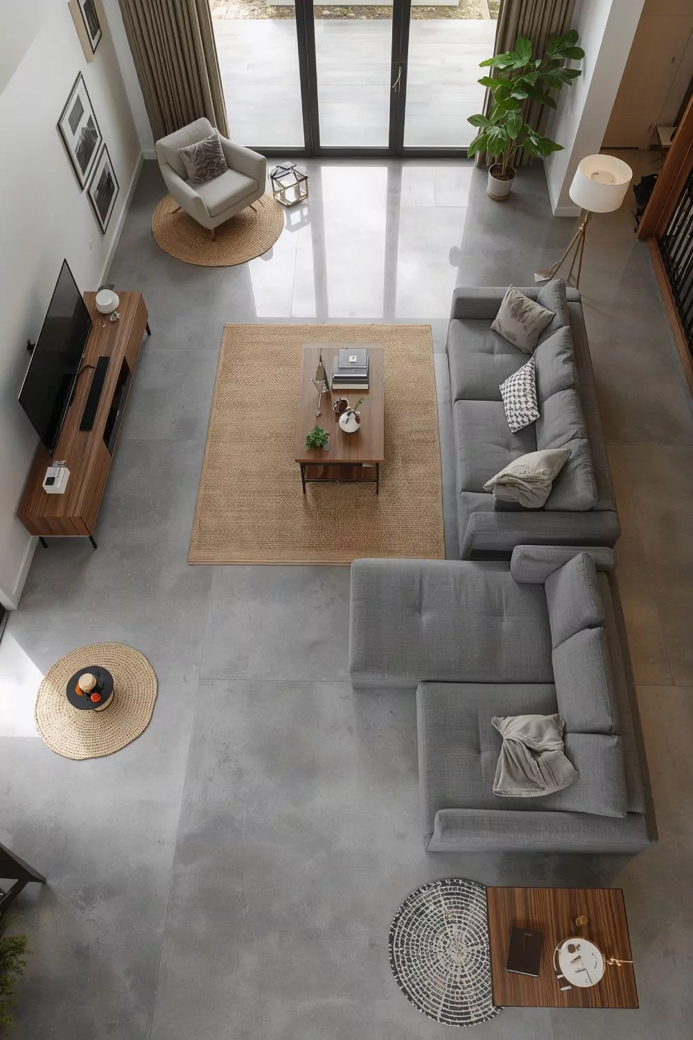 Smart Furniture Ideas For Grey Floor Living Rooms