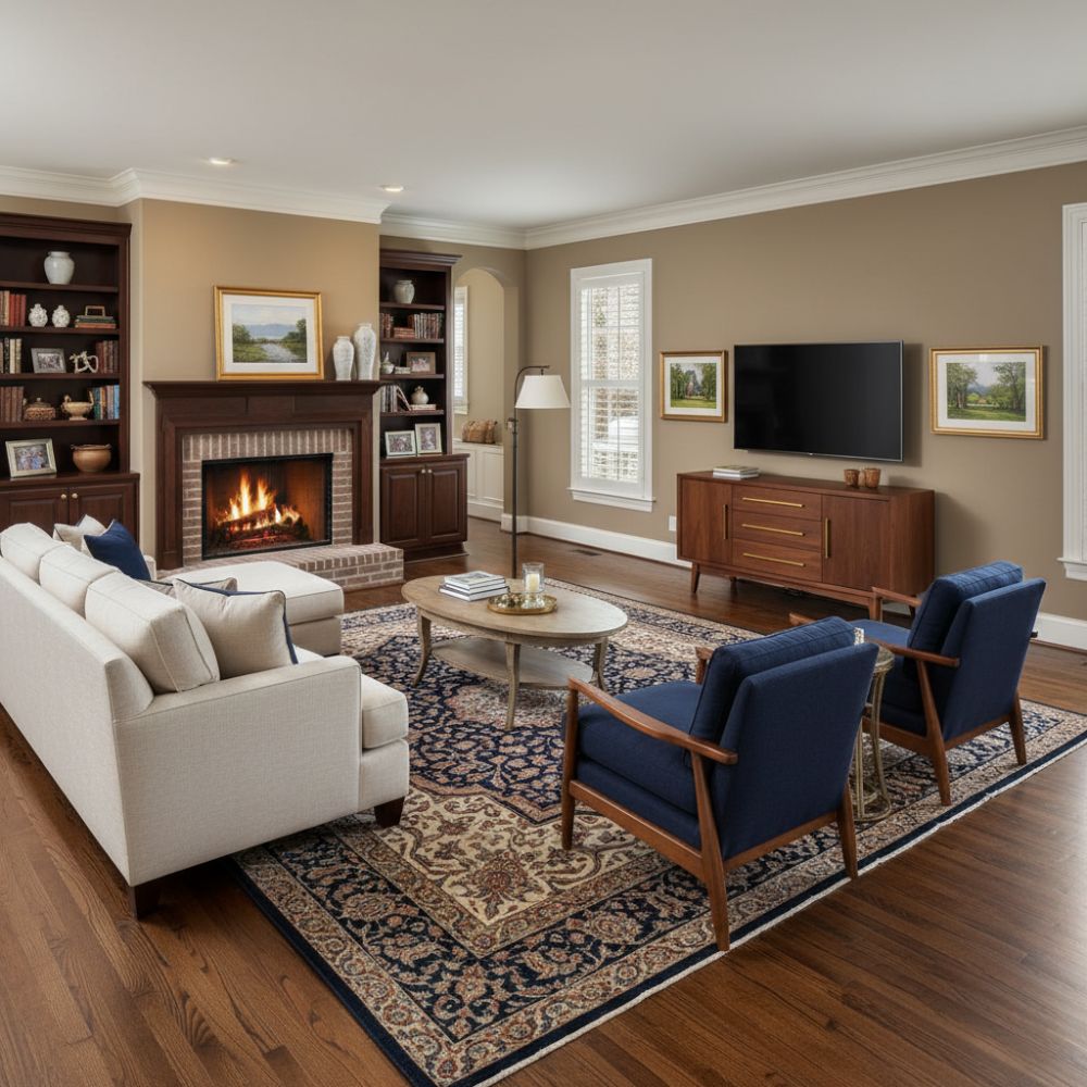 12x16 Living Room Layout With Fireplace And TV On Different Walls