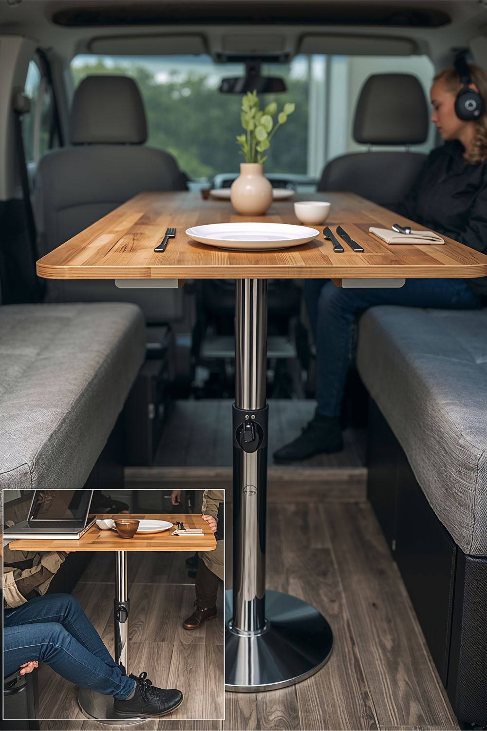 Adjustable Height Table For Dining, Working, And Relaxing