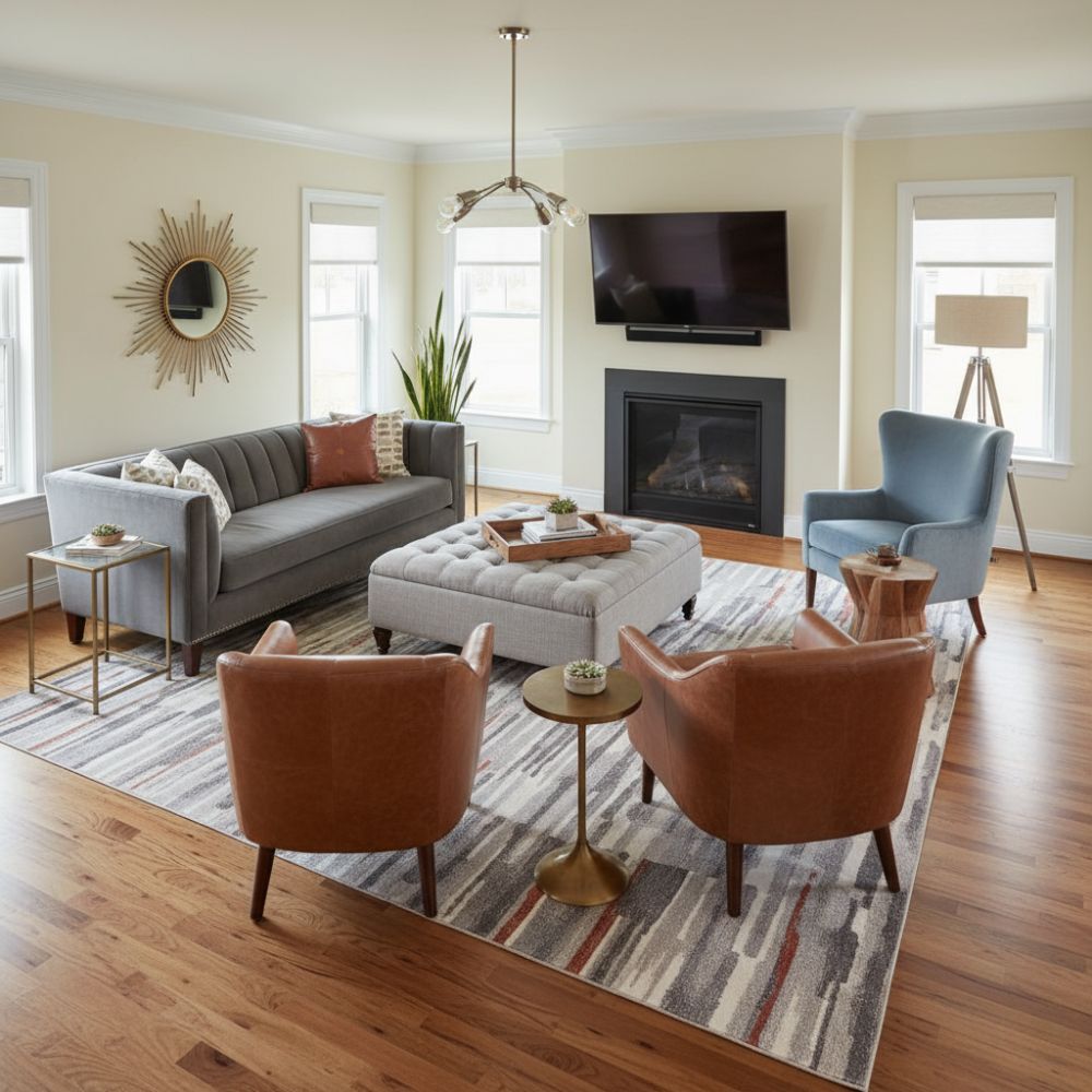 Angled Furniture Layout For 12x16 Living Room Visual Appeal