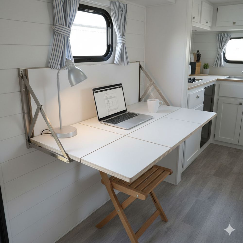 Compact Fold Down Wall Table Perfect For Small Campers