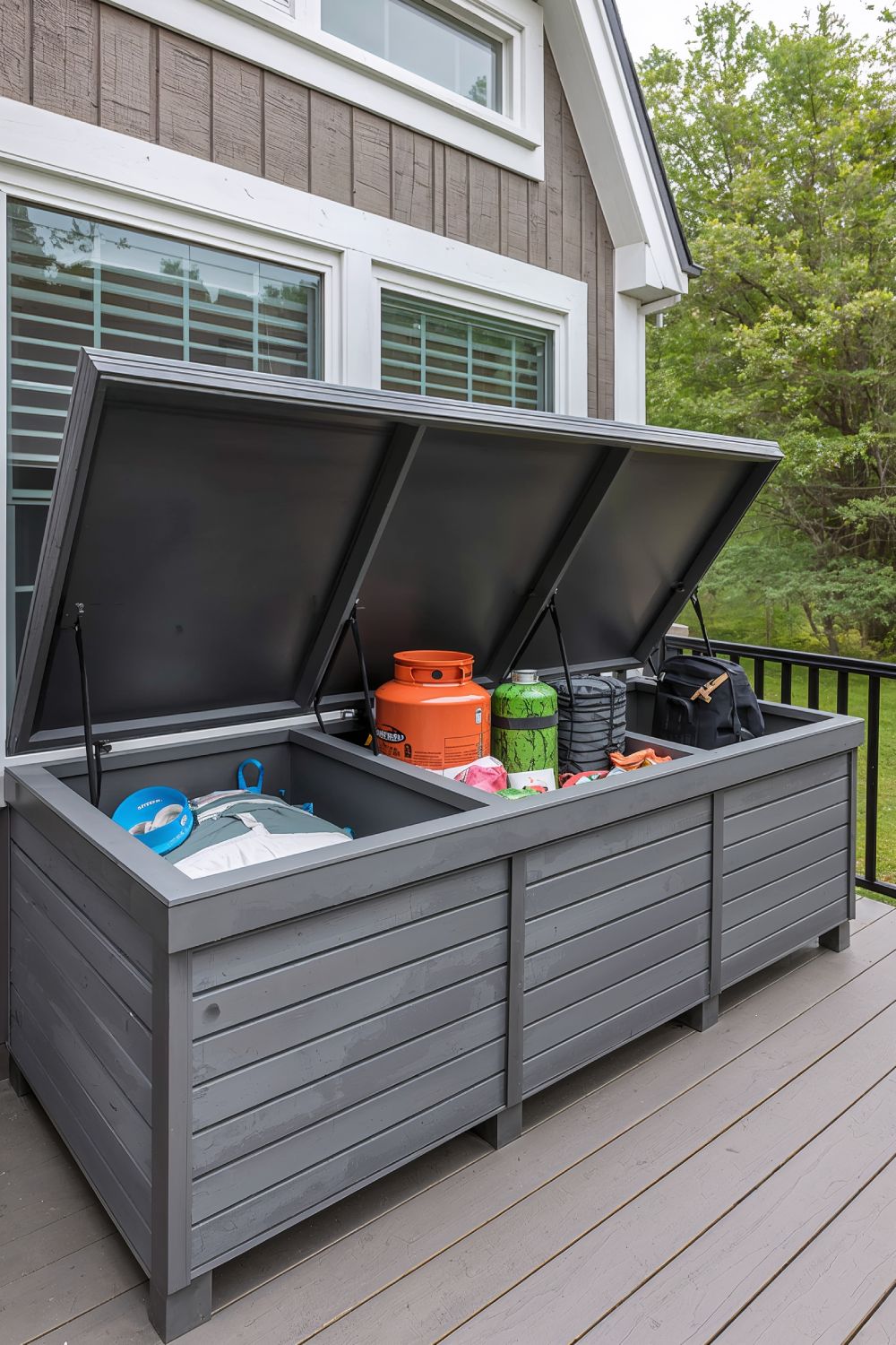 Built In Storage Bench For Tiny House Deck Space